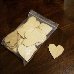 Wooden Heart Pieces - 50ct